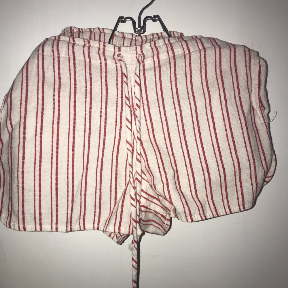 Brandy Melville Red and White Striped Shorts